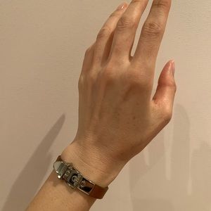 Hermès leather with silver hardware bracelet